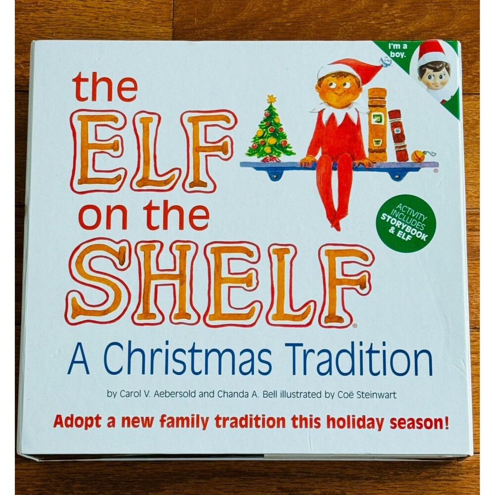 Elf On The Shelf A Christmas Tradition Story Book And Blue Eye Boy Elf